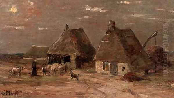 At the end of the day Oil Painting by Sientje Mesdag Van Houten