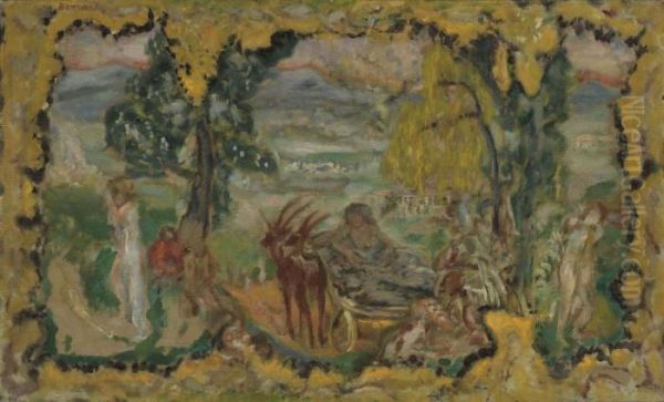 Paysage Anime De Baigneuses Oil Painting by Pierre Bonnard