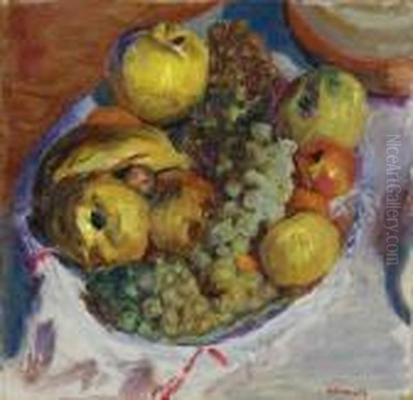 Nature Morte, Trois Grappes De Raisin Oil Painting by Pierre Bonnard