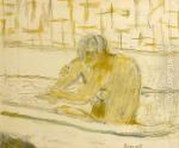 Femme Assise Dans Sa Baignoire by Pierre Bonnard