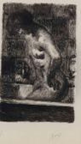 Femme Debout Dans Sa Baignoire, From Maitres Et Petits Maitres D'aujourd'hui Oil Painting by Pierre Bonnard