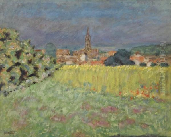 Le Champ De Ble Devant L'eglise Oil Painting by Pierre Bonnard