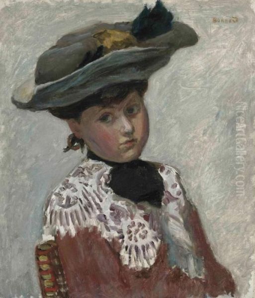 Portrait De Jeune Femme Ou Le Chapeau Oil Painting by Pierre Bonnard