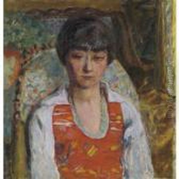 Portrait De Jeune Fille (vivette Terrasse) Oil Painting by Pierre Bonnard