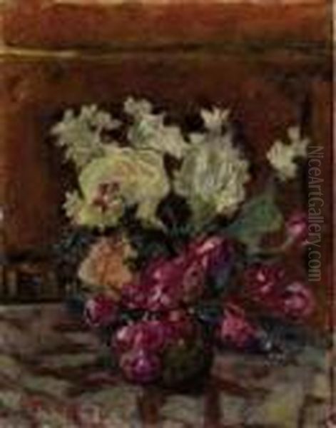 Vase De Fleurs Oil Painting by Pierre Bonnard