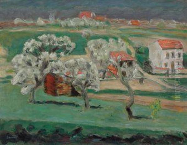 Arbres En Fleurs. Maison Blanche Oil Painting by Pierre Bonnard