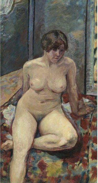 Nu Assis, Jambe Pliee Oil Painting by Pierre Bonnard