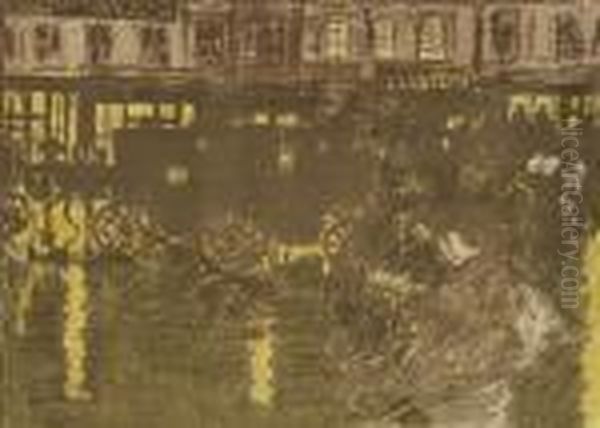 Rue, La Soir, Sous La Pluie Oil Painting by Pierre Bonnard