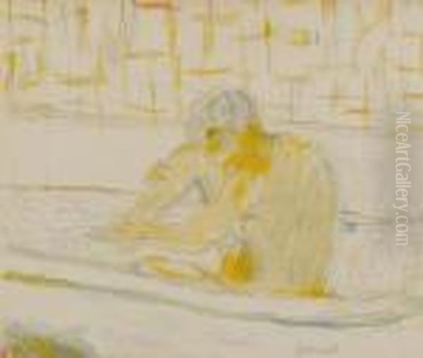 Femme Assise Dans Sa Baignoire Oil Painting by Pierre Bonnard