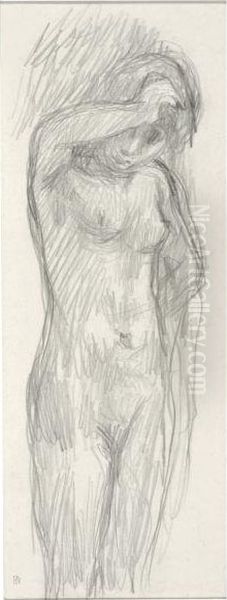 Marthe, Standing Nude Oil Painting by Pierre Bonnard