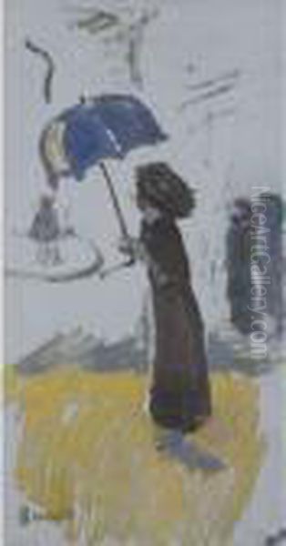 Femme Au Parapluie Oil Painting by Pierre Bonnard