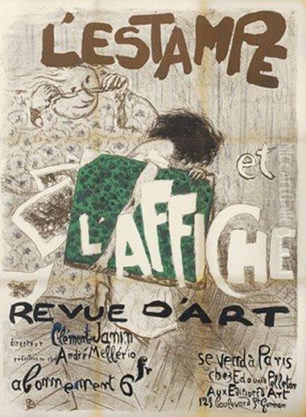 L'estampe Et L'affiche. Oil Painting by Pierre Bonnard