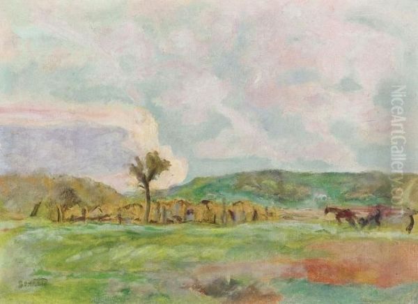 Paysage Et Laboureur Oil Painting by Pierre Bonnard