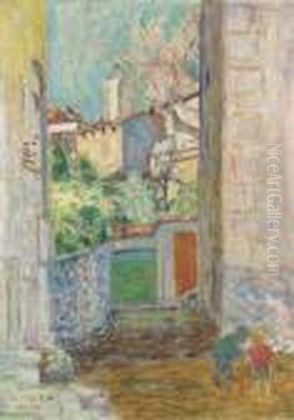 Impasse Ou La Ruelle (le Cannet) Oil Painting by Pierre Bonnard