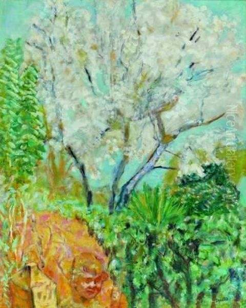 Les Amandiers En Fleurs, Cactus Etfigure D'enfant Oil Painting by Pierre Bonnard