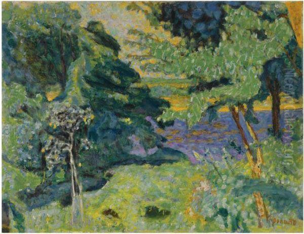 Jardin A Vernon Or Paysage Au Bord De La Seine Oil Painting by Pierre Bonnard