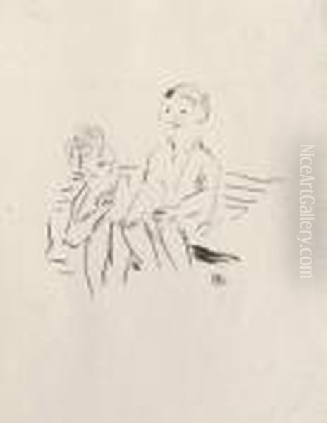 Deux Enfants Sur Un Banc by Pierre Bonnard