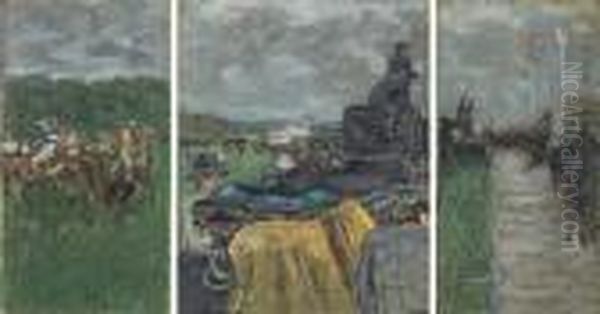 Les Courses A Longchamp Oil Painting by Pierre Bonnard