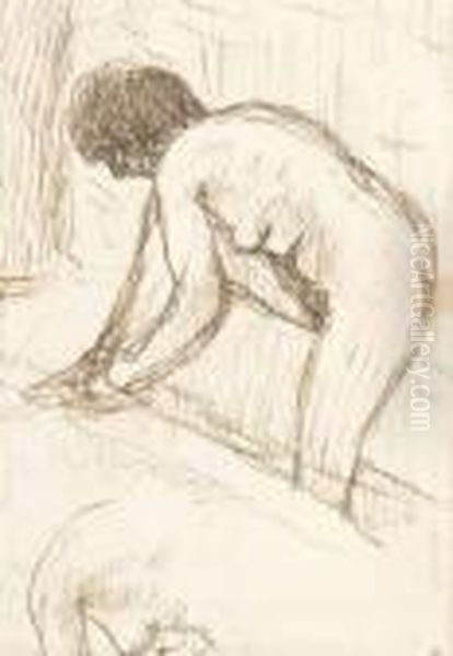 Jeune Femme Au Bain Oil Painting by Pierre Bonnard