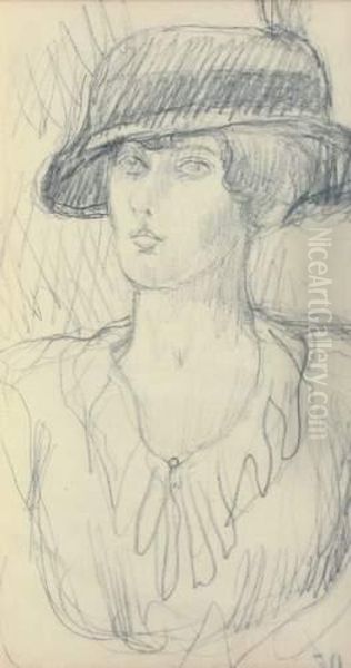 Jeune Femme En Buste Au Chapeau Oil Painting by Pierre Bonnard