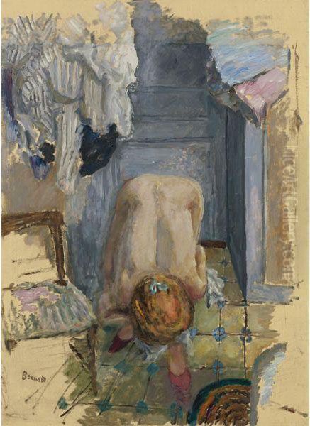 Nu Accroupi Penche En Avant Oil Painting by Pierre Bonnard