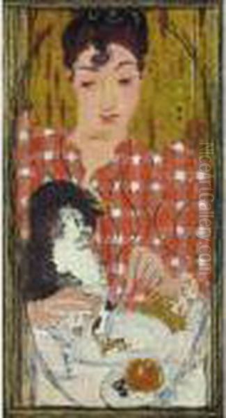 Le Corsage A Carreaux (portrait De Mme Claude Terrasse, Soeur De L'artiste) Oil Painting by Pierre Bonnard