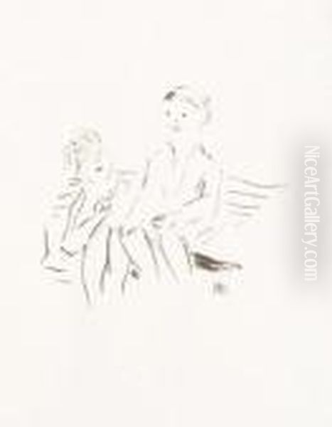 Les Enfants Sur Le Banc Oil Painting by Pierre Bonnard