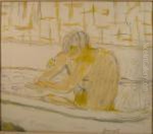 Nude In The Tub Oil Painting by Pierre Bonnard