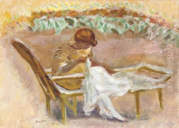 Femme Cousant Oil Painting by Pierre Bonnard