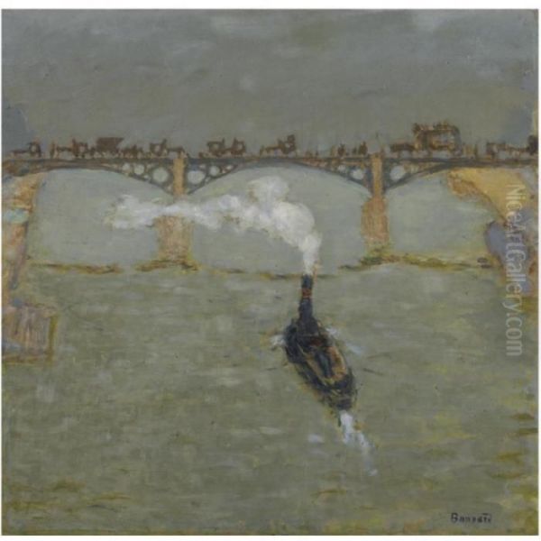 Remorqueur, Pont Sur La Seine Oil Painting by Pierre Bonnard