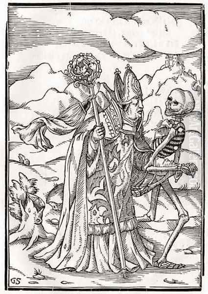 Death comes to the Bishop Oil Painting by Hans Holbein the Younger