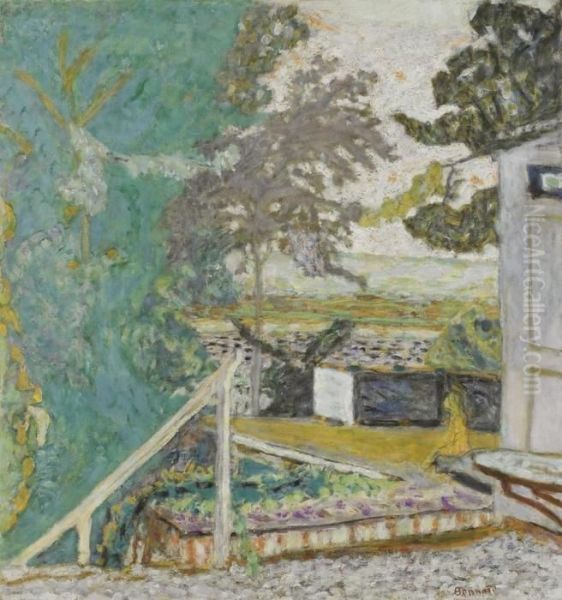 La Terrasse Sur La Seine, Vernon Oil Painting by Pierre Bonnard