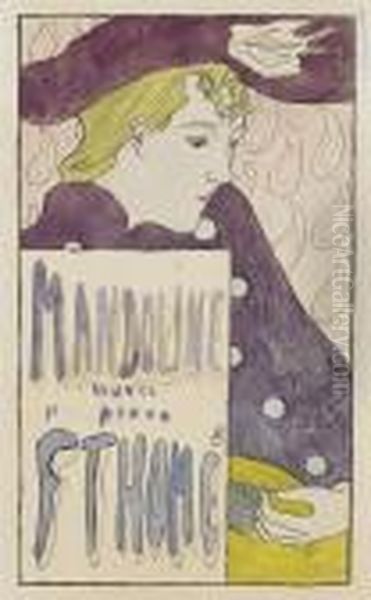 Femme Avec Mandoline (etude Pour Une Piece De Musique) Oil Painting by Pierre Bonnard