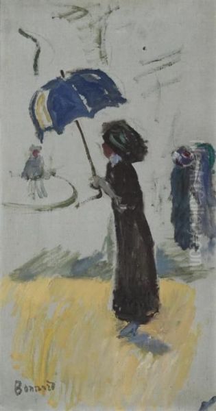 Femme Au Parapluie Oil Painting by Pierre Bonnard