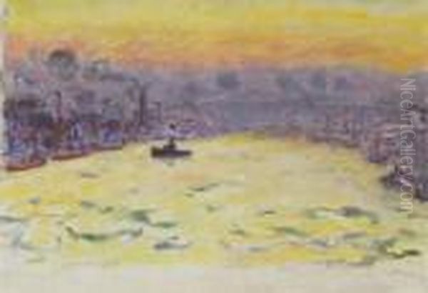 Le Port, Soleil Couchant Oil Painting by Pierre Bonnard