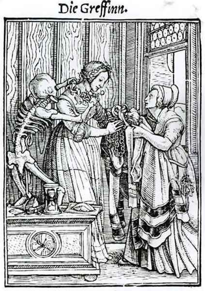 Death and the Mistress from The Dance of Death Oil Painting by Hans Holbein the Younger