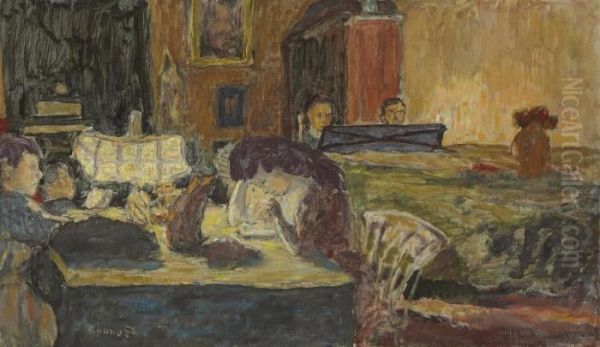 Soiree Au Salon Oil Painting by Pierre Bonnard