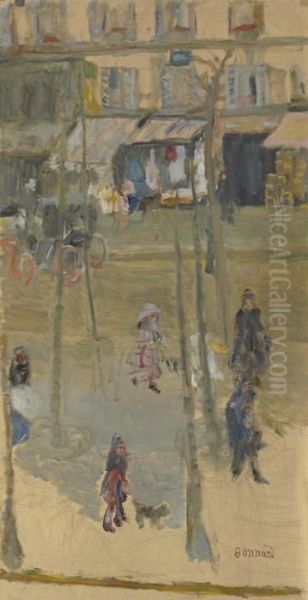 Les Boutiques, Boulevard Des Batignolles Oil Painting by Pierre Bonnard