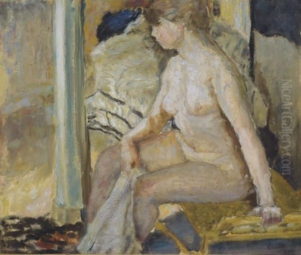 Nu Assis Oil Painting by Pierre Bonnard