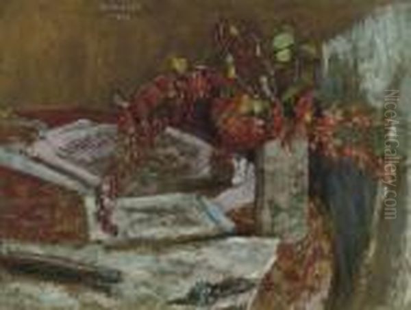 Bouquet De Fleurs Sur Une Table Oil Painting by Pierre Bonnard