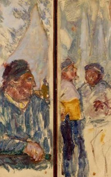 Pecheurs, Circa 1895 Oil Painting by Pierre Bonnard