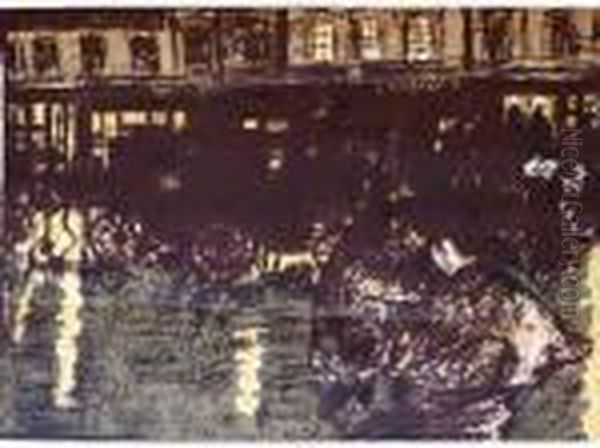 Rue Le Soir Sous La Pluie Lithographie Oil Painting by Pierre Bonnard