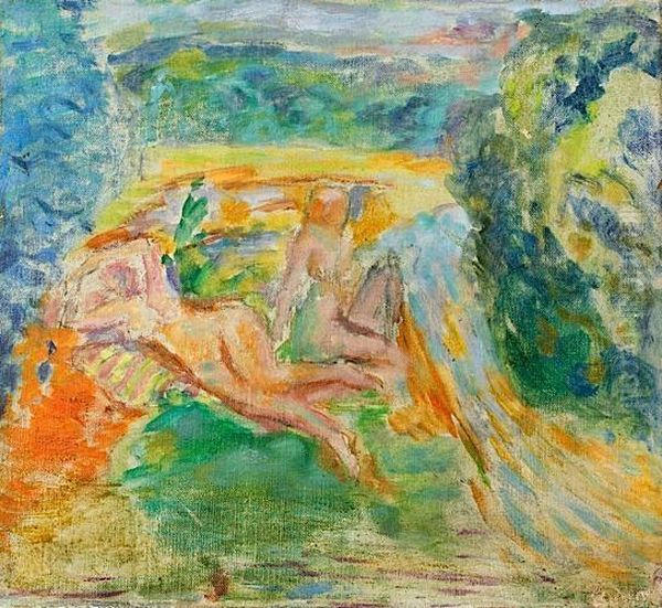 Baigneuses Dans Un Paysage Oil Painting by Pierre Bonnard