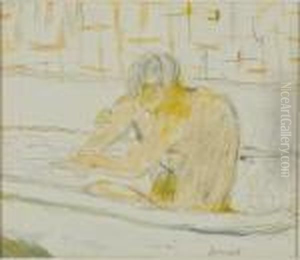 Femme Assise Dans Sa Baignoire Oil Painting by Pierre Bonnard