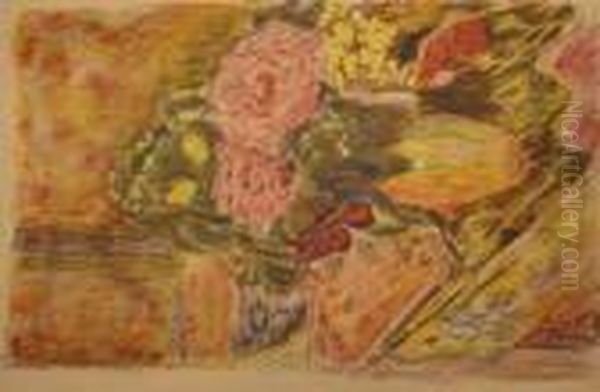 Fleurs (planche Pour L'album Pierre Bonnard). 1942-1946. Oil Painting by Pierre Bonnard