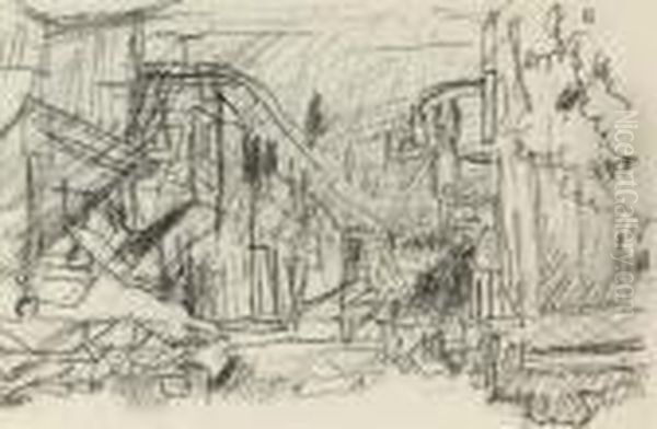 Rue Dans Une Ville (recto); Immeuble (verso) Oil Painting by Pierre Bonnard