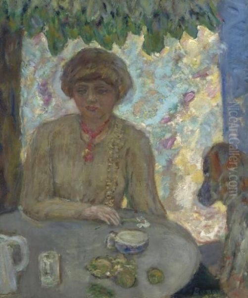 Femme Au Chien Oil Painting by Pierre Bonnard