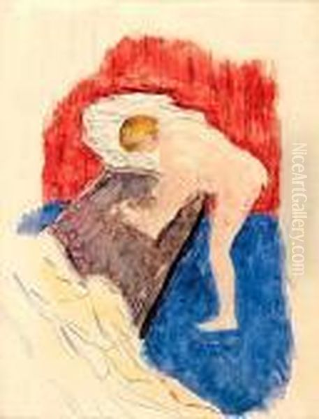 Nu A La Baignoire, Circa 1921-1922 Oil Painting by Pierre Bonnard