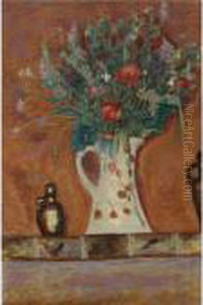 Bouquet De Cheminee Or Fleurs Sur Une Cheminee Oil Painting by Pierre Bonnard