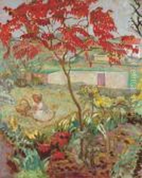 Le Jardin A L'arbre Rouge Oil Painting by Pierre Bonnard